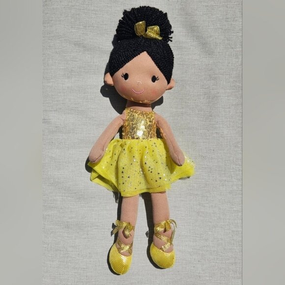 Linzey Adorable 15" Yellow Ballerina Doll Plush Very Clean - Picture 1 of 6